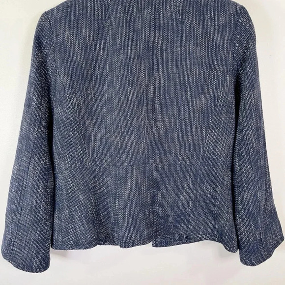 Banana Republic Cotton Tweed Heatherd Blue Military Jacket - Picture 16 of 16